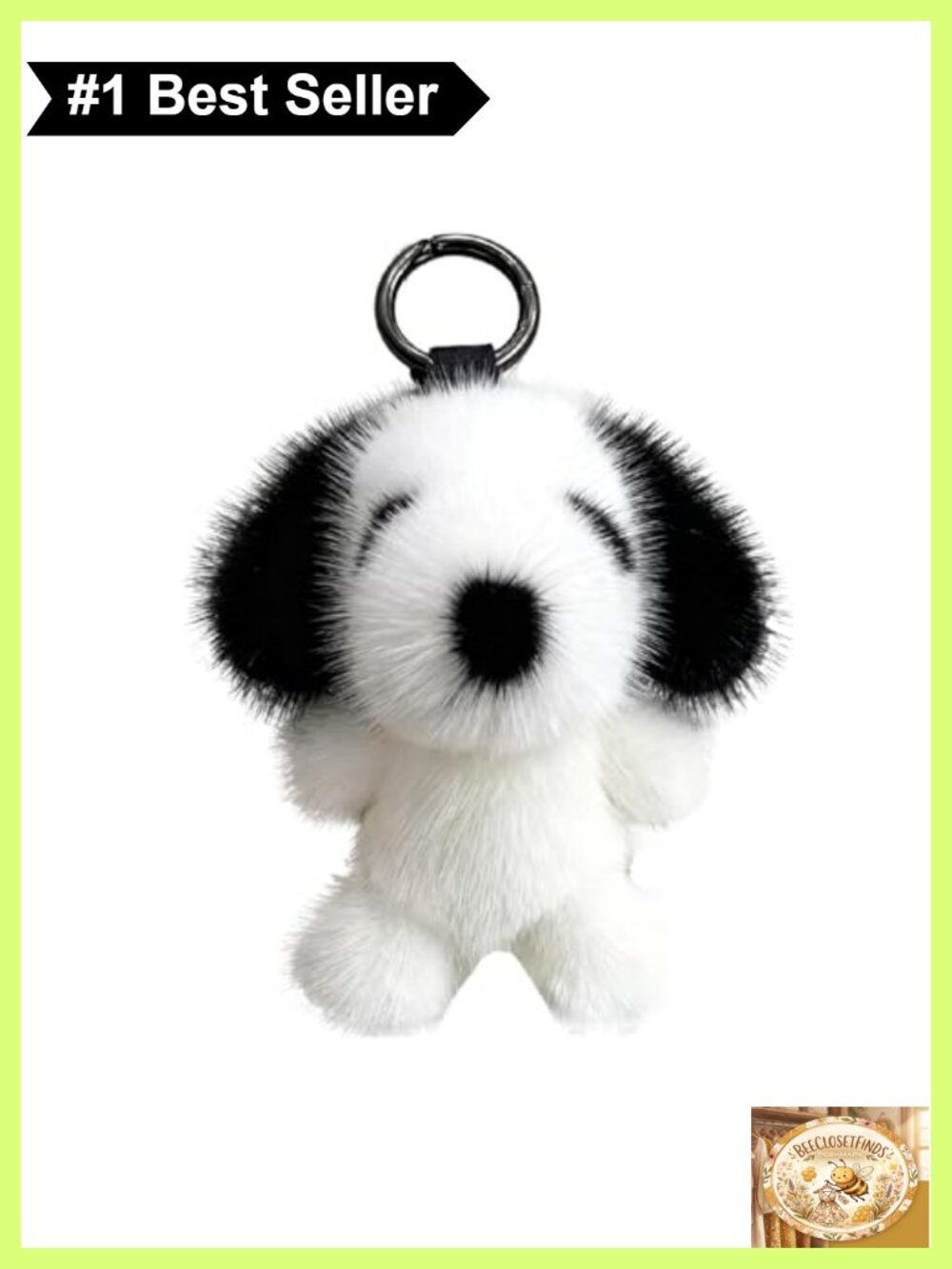 Fluffy Faux Mink Fur Dog Plush Keychain Bag Charm